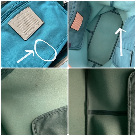 Coach Park Metro Tote Bag Saffiano Leather F24341 Dark Teal - Picture 12 of 16